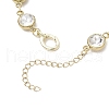 304 Stainless Steel Glass Link Bracelets for Women BJEW-JB11888-02-4