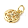 Brass Micro Pave Clear Cubic Zirconia Pendants KK-R162-006E-G-2