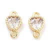 Brass Pave Clear Cubic Zirconia Connector Charms KK-P271-35G-1