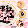 Olycraft 305Pcs 15 Styles Spray Painted Dog Paw Print Wood Beads WOOD-OC0002-99-4