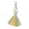 Flower Handmade Macrame Cotton Threads Pendant Decoration HJEW-JM02762-03-1