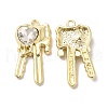 Glass Heart Key Pendants PALLOY-E024-29LG-01-1