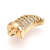 Brass Micro Pave Clear Cubic Zirconia Pendants KK-T075-04G-2