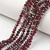 Electroplate Transparent Glass Beads Strands EGLA-A034-T8mm-P06-1
