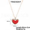 French Romantic Stainless Steel Enamel Heart Pendant Necklaces for Women XY4598-2-1