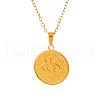 Stainless Steel Disc with Eye Pendant Necklaces for Women ME7460-2-5