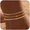 Brass Satellite Chain 3 Layer Anklets for Women FS-WG032DF-07-1