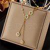 304 Stainless Steel Pave Clear Cubic Zirconia Ring Tassel Y Necklaces FS-WG0B055-01-1