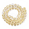 Transparent Spray Painted Glass Bead Strands GLAA-N035-03C-B08-2
