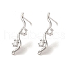 Brass with Clear Cubic Zirconia Stud Earring Findings KK-G499-02P-1