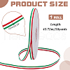 50 Yards Tricolor Polyester Striped Grosgrain Ribbon OCOR-WH0078-199A-2