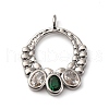 Brass Micro Pave Cubic Zirconia Pendants KK-P308-77P-1