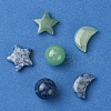 Natural Gemstone Healing Moon & Star & Round Ornaments AJEW-FS0001-12A-2