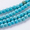 Synthetic Turquoise Beads Strands G-E456-45A-4mm-1