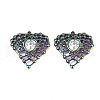 304 Stainless Steel Rhinestone Pendants STAS-L290-52RC-1