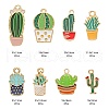 16Pcs 8 Style Alloy Enamel Pendants ENAM-FS0001-12-2
