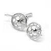 Filigree Round with Heart Brass Cage Pendants KK-N0092-03M-NR-3