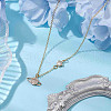 Planet Brass Cubic Zirconia Pendant Necklace NJEW-JN04936-2