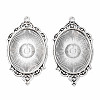 Tibetan Style Alloy Pendant Cabochon Settings X-TIBEP-R304-016AS-LF-1