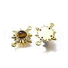 Brass Clear Cubic Zirconia Sun Links Connector Charms KK-K398-23G-2