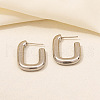 Irregular C Shape Stainless Steel Stud Earrings for Women NX3649-3-1