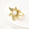 Brass Micro Pave Cubic Zirconia Cuff Rings for Women RJEW-F184-02G-3