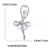 Ballet Dancer Alloy Rhinestone Brooches for Backpack Clothes PW-WG8EE58-02-4