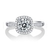 Rhodium Plated 925 Sterling Silver Micro Pave 5.2x3.1mm Moissanite Adjustable Rings for Women WGFA800-02-4
