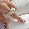 Flower Glass Finger Rings FS-WG137CE-01-3