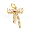 Rack Plating Brass Micro Pave Clear Cubic Zirconia Pendants KK-B093-01C-G-1
