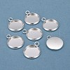 304 Stainless Steel Pendant Cabochon Settings STAS-F191-14S-C-1