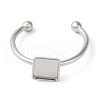 Non-Tarnish 304 Stainless Steel Open Cuff Ring Components X-STAS-I306-03P-2