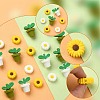 20Pcs 4 Styles Food Grade Eco-Friendly Silicone Focal Beads SIL-YW0001-18-3