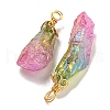 Electroplated Raw Rough Natural Quartz Crystal Big Pendants G-A229-02G-02-2