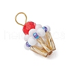 Glass Seed Beaded Cupcake Pendants PALLOY-MZ00581-03-3