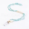 Natural Amazonite and Natural Quartz Crystal Pendant Necklaces NJEW-I220-06-1