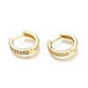 Brass Micro Pave Clear Cubic Zirconia Huggie Hoop Earrings X-ZIRC-H102-12G-1