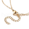 Glass Butterfly & Natural Pearl Pendants Double Layer Necklace with Clear Cubic Zirconia NJEW-TA00043-01-7