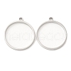 304 Stainless Steel Open Back Bezel Flat Round Pendants STAS-Z040-04B-P-1