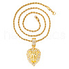 Lion Head Zinc Alloy with Crystal Rhinestone Pendant Necklaces FS-WG67D00-01-2