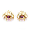 Brass Micro Pave Cubic Zirconia Charms KK-N265-20G-1