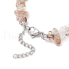 Natural Black Gold Rutilated Quartz Chip Beaded Bracelets for Men Women BJEW-JB11892-4