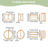 WADORN 16Pcs 4 Style Zinc Alloy Bag Connector Anchor Buckles FIND-WR0008-40-2