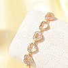 Brass Micro Pave Cubic Zirconia Link Chain Bracelets KK-R217-47G-2