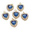 Brass Micro Pave Cubic Zirconia Pendants KK-G404-B-01R-G-1