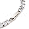 Brass Pave Clear Cubic Zirconia Horse Eye Link Bracelets BJEW-B094-03B-P-3