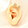 Brass Micro Pave Clear Cubic Zirconia Cuff Earrings EJEW-F370-38B-G-2
