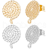 Beebeecraft 20Pcs 2 Styles Brass Stud Earring Findings KK-BBC0015-13-1