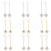 ANATTASOUL 9 Pairs 3 Color Bling Disco Ball CCB Plastic Dangle Earrings EJEW-AN0001-65-1