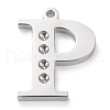 304 Stainless Steel Letter Pendant Rhinestone Settings STAS-J028-01P-1